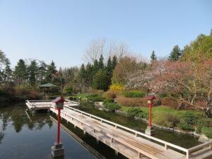 日本庭園の水舞台