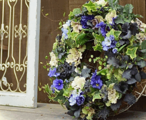 ハボタンのブリコラージュフラワー(リース型)