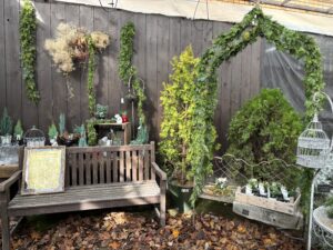 ガーデンショップのクリスマスディスプレイ