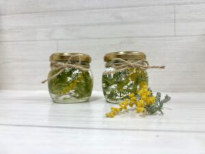 ミモザのハーバリウムづくり