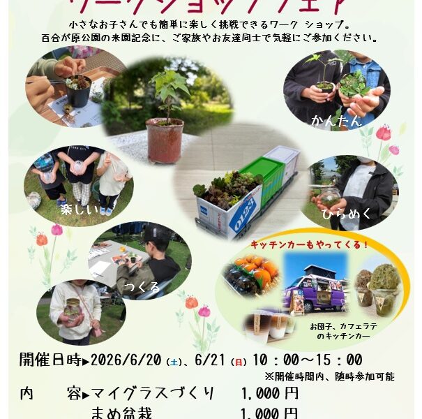 本日の百合が原公園と週末のイベント（2026年6月19日）